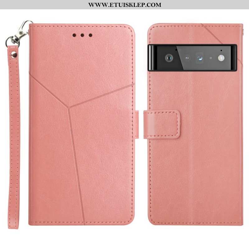 Etui Folio do Google Pixel 6 Pro Stylowa Skórzana Konstrukcja Geo Y